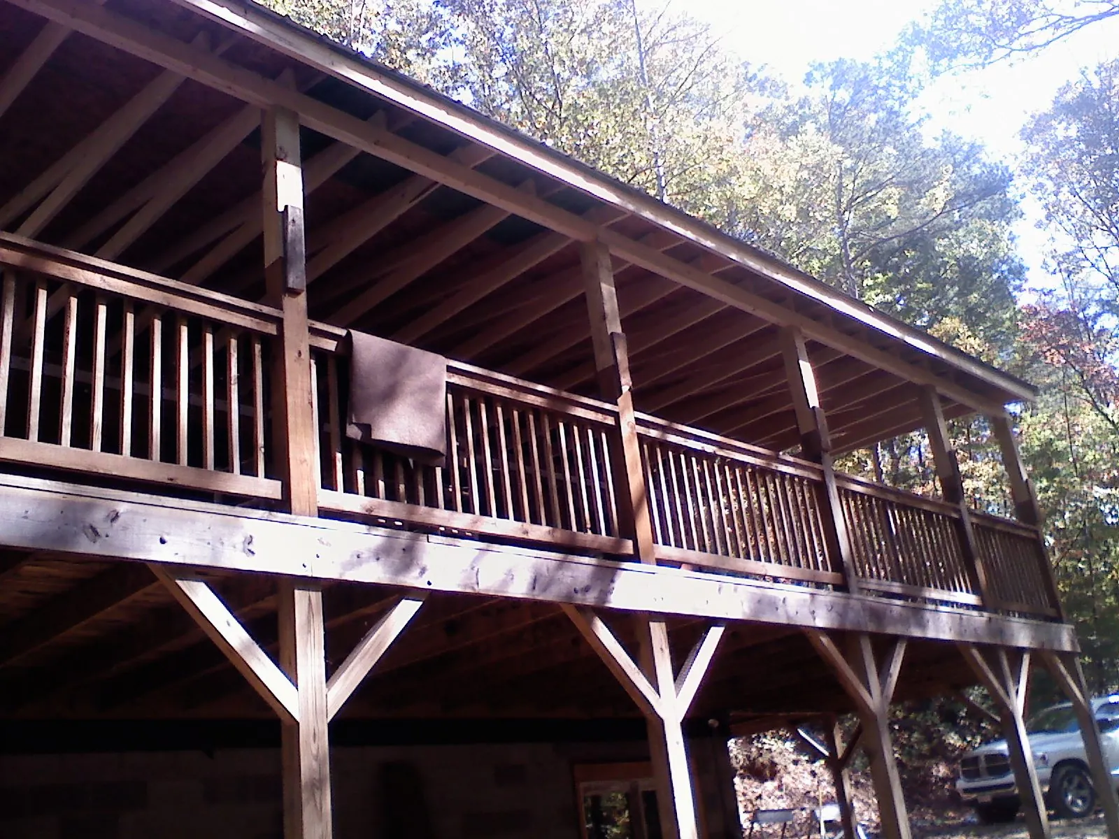 Timber framing under a new elevated porch and deck — Roof Leak Repair in Cross Anchor by Roofing Brothers